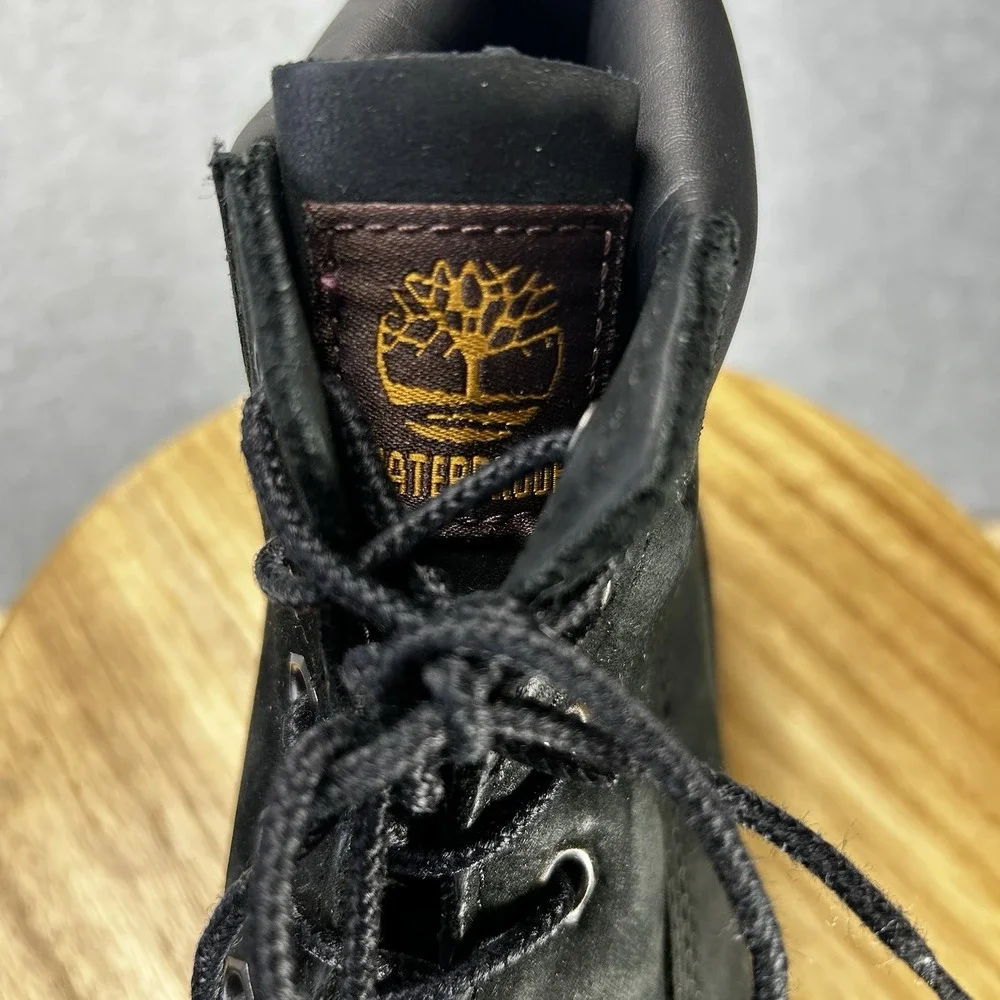 Timberland 10710 6-Inch Premium Boys 3 Black Leather Waterproof‎ Boots